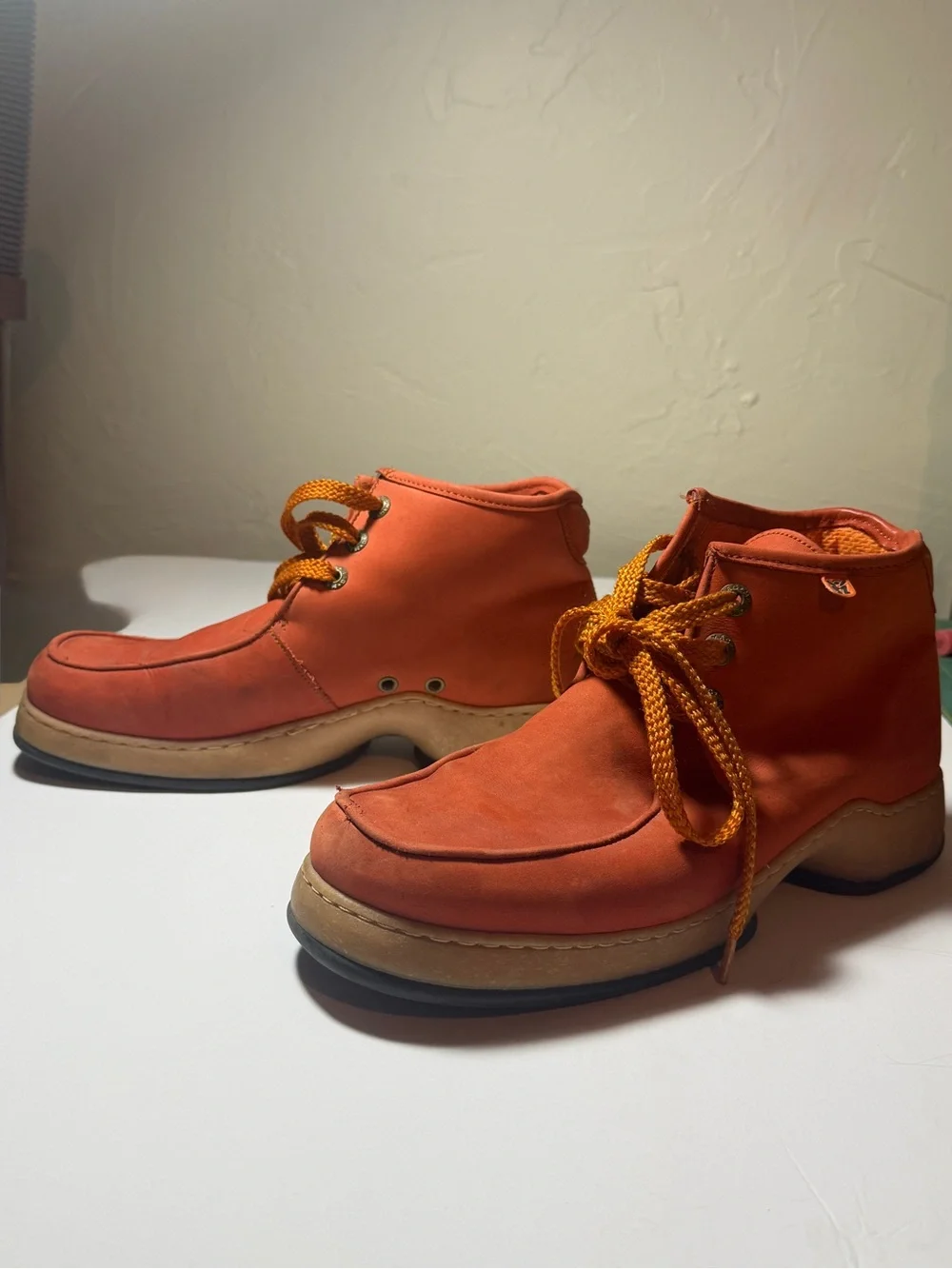 MAG Men's Dark Orange Lace-Up Casual Boots EU 42 (9.5)